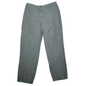 Vintage Chicos Design 100% Linen Wide Leg Pants‎ Green Size 3 XL Coastal Grandpa